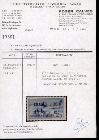 1941-1942, série de 4 timbres non-émis Maury (2010)