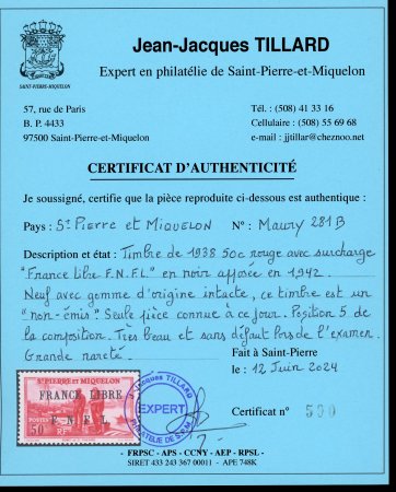 1941-1942, série de 4 timbres non-émis Maury (2010)