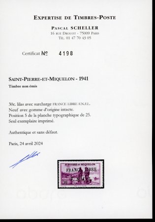 1941-1942, série de 4 timbres non-émis Maury (2010)