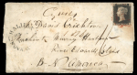 1840 (Oct 18) Entire from Scotland to Prince Edward Island with 1840 1d black pl.6 EH
