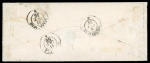 Stamp of Luxembourg luxembourg 1856 (Oct 7) small envelope from Grevenmacher to Luxembourg franked 10c grey-black then forwarded to Diekirch with a further 10c