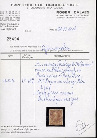 Puerto Rico, 1898, Ponce provisional surcharge “Postage