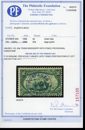 Puerto Rico, 1898, Ponce provisional surcharge “Postage