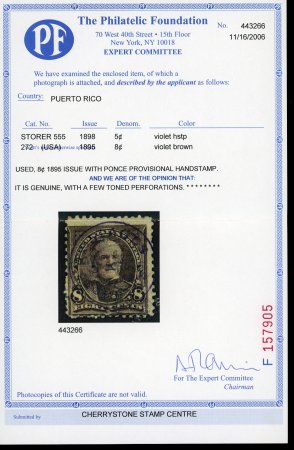 Puerto Rico, 1898, Ponce provisional surcharge “Postage