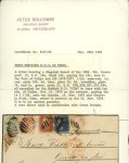 Stamp of Great Britain » British Post Offices Abroad 1875 (Oct 12) envelope from the British P.O. in Callao to Italy, franked with Peru 1866 20c brown bisect in combination with GB franking