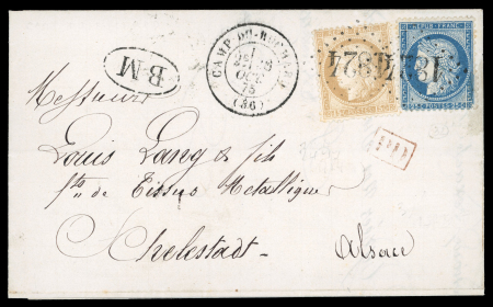 Stamp of France » Emission Cérès 1871-72 1875, Lettre avec cachet "Camp du Ruchard"  du 26 octobre