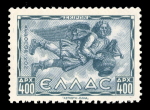Stamp of Greece » Airmails Greece Airmails: 1943 "Winds" 400d in blue mint n.h.