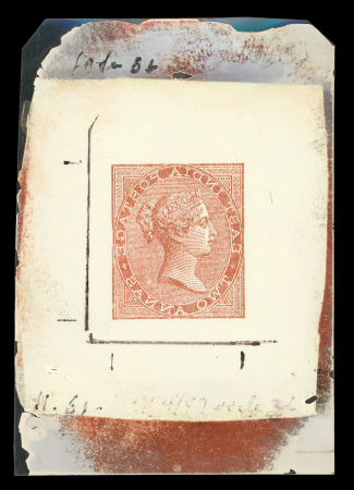 Stamp of India » 1855-1946 De La Rue and later Crown Colony Issues India 1856 2a orange SPEARTI forgery, two items