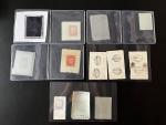 Stamp of Canada » Newfoundland Newfoundland 1858 group of 13 SPERATI forgery items with 7 glass clichés
