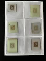 Stamp of France » Type Cérès de 1849-1850 1849, Ensemble de 9 clichés SPERATI sur verre au type