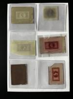 Stamp of France » Empire Lauré 1863-1870 NAPOLEON 5 francs, rare et superbe groupe de reproductions SPERATI comprenant 9 clichés sur verre