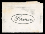 Stamp of Luxembourg Luxembourg SPERATI forgery "Franco" cancellation group with 3 pieces on paper showing 7 strikes