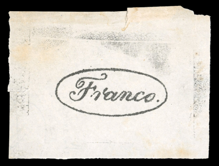 Stamp of Luxembourg Luxembourg SPERATI forgery "Franco" cancellation group with 3 pieces on paper showing 7 strikes