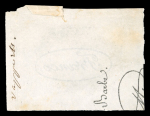 Stamp of Luxembourg Luxembourg SPERATI forgery "Franco" cancellation group with 3 pieces on paper showing 7 strikes