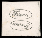 Stamp of Luxembourg Luxembourg SPERATI forgery "Franco" cancellation group with 3 pieces on paper showing 7 strikes