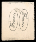 Stamp of Luxembourg Luxembourg SPERATI forgery "Franco" cancellation group with 3 pieces on paper showing 7 strikes