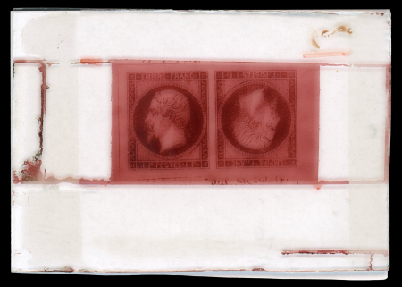 Stamp of France » Empire 1853-1862 Reproduction SPERATI du NAPOLEON 1f en paire tete-beche