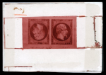 Stamp of France » Empire 1853-1862 Reproduction SPERATI du NAPOLEON 1f en paire tete-beche