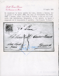 Stamp of Peru 1858 envelope from Lima to Italy with 1858 1p rose,