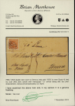 Stamp of Peru 1858 envelope from Lima to Italy with 1858 1p rose,