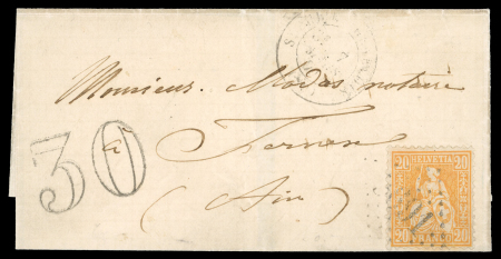 1871, 20 Rp. orange, farbfrisch, allseits perfekt gezähnt,