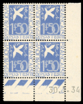 Stamp of France » Collections 1900-1959, joli lot de timbres tous en blocs de quatre