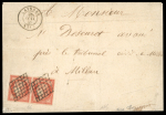 Stamp of France » Type Cérès de 1849-1850 1849,  Paire horizontale du 1f vermillon vif Y&T n°7a