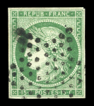 Stamp of France » Type Cérès de 1849-1850 1849 : Cérès 5c vert YT n° 2 et 1f carmin n° 6, les