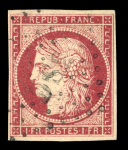Stamp of France » Type Cérès de 1849-1850 1849 : Cérès 5c vert YT n° 2 et 1f carmin n° 6, les
