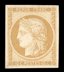 Stamp of France » Type Cérès de 1849-1850 1849 : Cérès10c bistre clair YT n° 1f réimpression