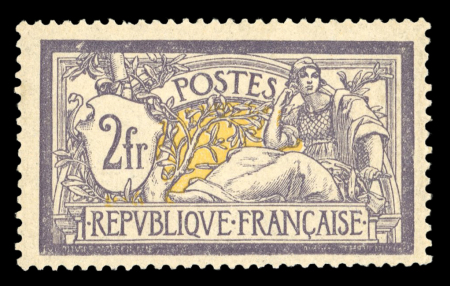 Stamp of France » Émissions à partir de 1900 1900, Merson 2f violet et jaune YT n° 122 neuf **,