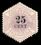 Stamp of Netherlands » Netherlands Telegraph Stamps Telegraph stamps : 1877, 25c lilac and black cat NVPH
