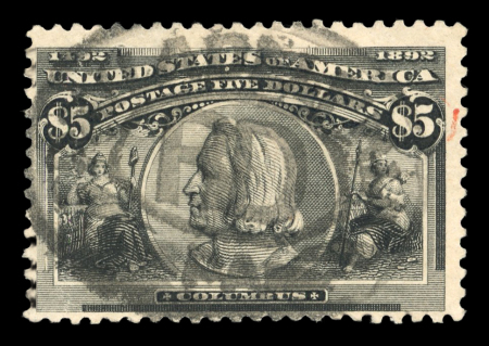 Stamp of United States » 1893 Columbus Issue 1893, Queen Isabella and Columbus 4$ pale aniline rose