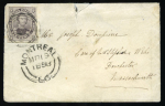 Stamp of Canada » Colony of Canada » Regular Uses of the Issued Stamps including Special Features of the Issued Stamps on Cover 1852–57 6d Reddish Purple on Very Thick Wove Paper – Montreal to Dorchester, MA