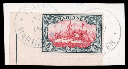 Stamp of Germany » German Colonies » Mariana Islands 1901 : Hohenzollern 5m carmine/black Michel n° 19 used,