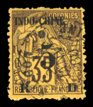Stamp of Colonies françaises » Indochine 1889, YT n° 1a variété chiffres du millésime plus petits,