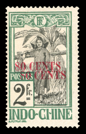 Stamp of Colonies françaises » Indochine 1914-1919, quatre belles variétés soit YT n° 66a double