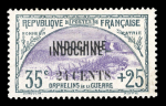 Stamp of Colonies françaises » Indochine 1919, YT n° 92a superbe variété double surcharge Indochine