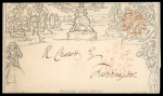 Stamp of Great Britain » 1840 Mulreadys & Caricatures 1840 Mulready lettersheet (indistinct A18) to Farringdon