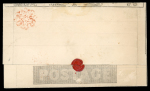 Stamp of Great Britain » 1840 Mulreadys & Caricatures 1840 Mulready lettersheet (indistinct A18) to Farringdon