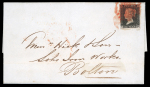 Stamp of Great Britain » 1840 1d Black and 1d Red plates 1a to 11 1840 1d black pl. 1a KG with 4 margins on cover to
