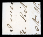 Stamp of Great Britain » 1840 1d Black and 1d Red plates 1a to 11 1840 1d black pl. 8 ND with 4 margins on piece tied