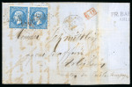 France Napoleon III, 1862, 20c. blue, horizontal pair,