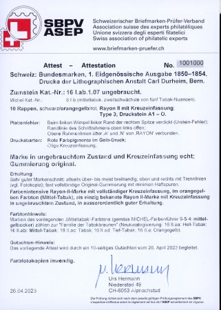 Das ungebrauchte Unikat - Rayon II mit vollständiger Kreuzeinfassung