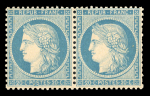Stamp of France » Siège de Paris 1870 1870 : type Siège 20c bleu YT n° 37 en paire, un timbre