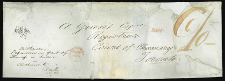 Stamp of Canada » Colony of Canada » Domestic Mail 1852 Stampless Large Envelope – Colborne to Toronto,