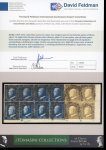 Stamp of Italian States » Sicily » 10 Grana » Stamps Sicily 1859 10Gr. dark blue (azzurro cupo), two singles and two horizontal strips of three, plus 1 Gr. light olive brown (bruno oliva chiaro), plate II, in two pairs, one of these pairs with touched margins, all tied on 