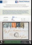 Stamp of Italian States » Sicily » 20 Grana » Covers 1860 (28.5) Folded letter sheet Messina to Napoli, franked 20Gr., 10Gr., 5Gr. and two 2Gr. each with frame cancel, Messina cds at base, arrival backstamp, 10Gr. with just touched margin at top, otherwise all are good to 