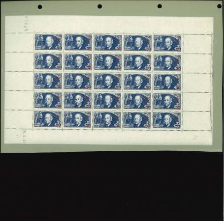 Stamp of France » Émissions à partir de 1900 1940, Ader surchargé Y&T n° 493 en feuille entière