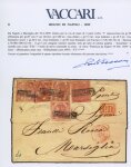 Stamp of Italian States » Naples Naples 1859 cover with five different values including 50gr